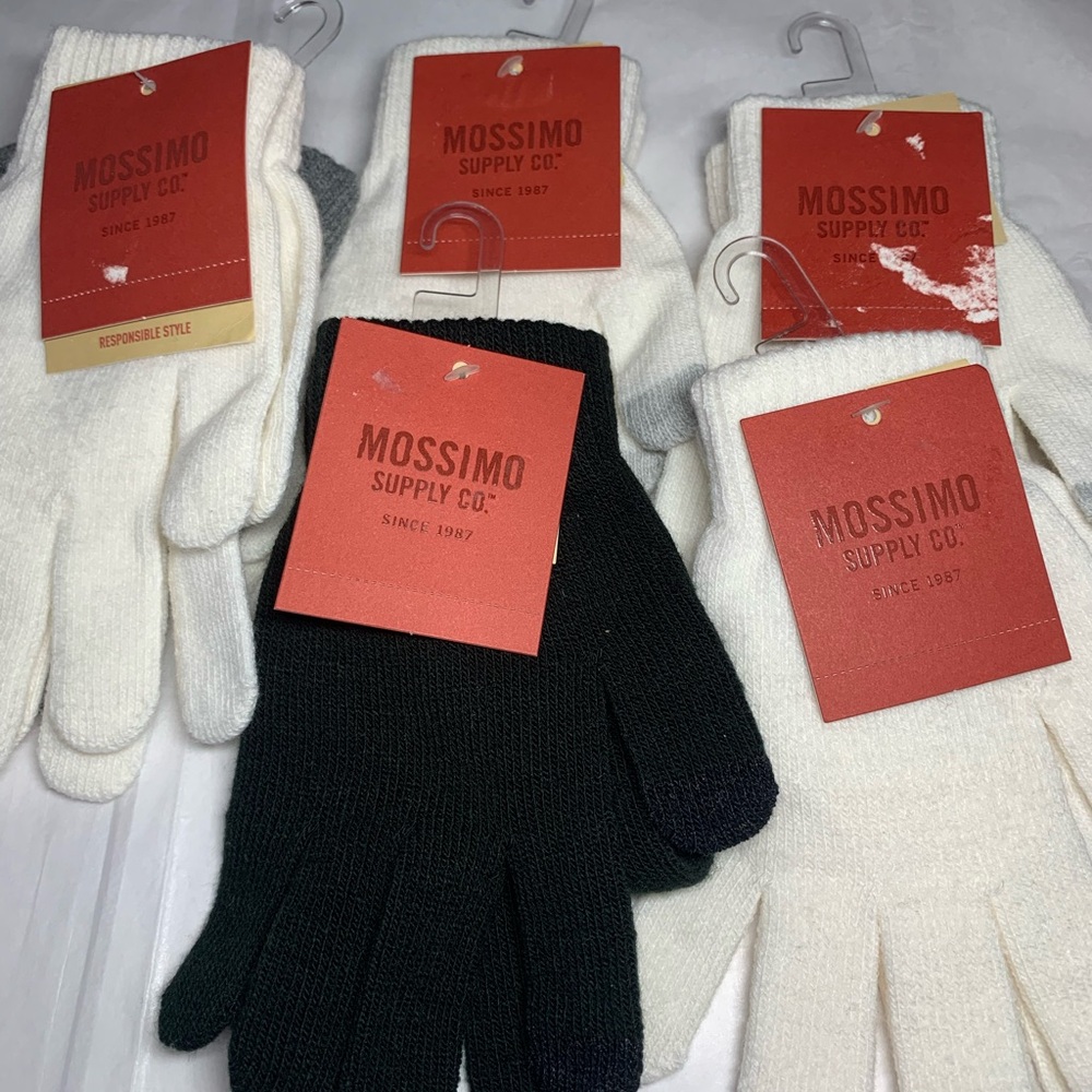 Mossimo Supply Co. Black, Gray and White Gloves Pack k of 6